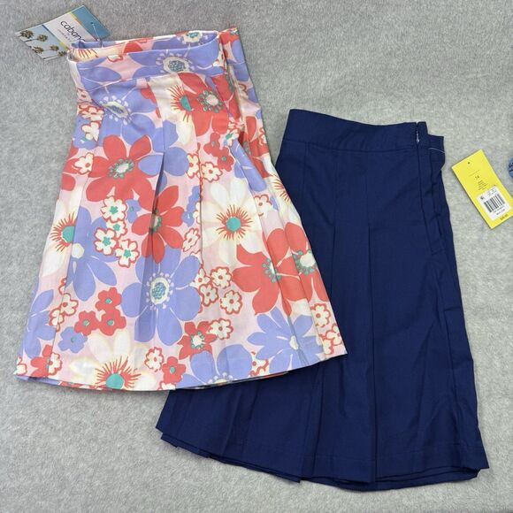 crown & ivy Dresses & Skirts - 2-Cabana Crown & Ivy Skirt Women Size 14 Navy and Floral Casual Beach